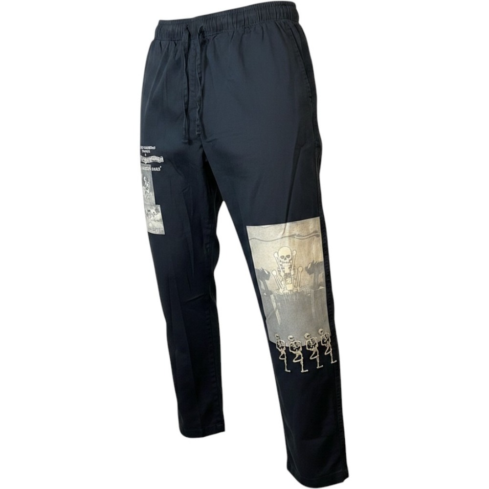 Disney Silly Symphony The Skeleton Dance Black Graphic Jogger Pants Small